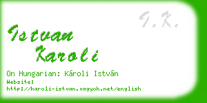 istvan karoli business card