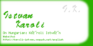 istvan karoli business card